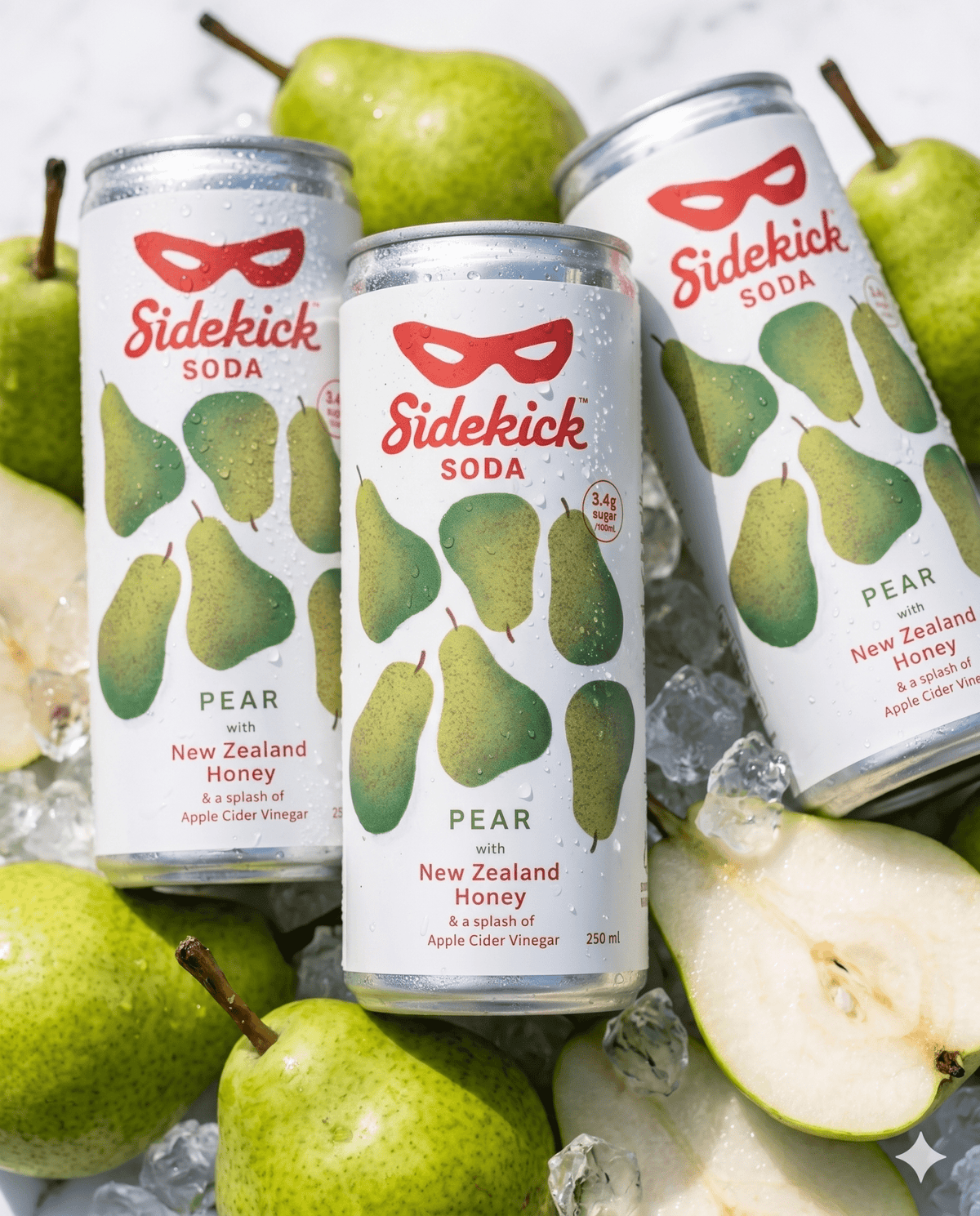 Sidekick Pear Soda 12-Pack NZ - The Better Kiwi Co