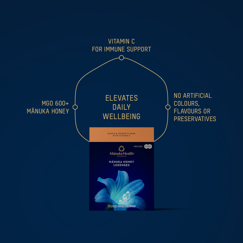 Manuka Honey Lemon & Ginger Lozenges with Vitamin C NZ