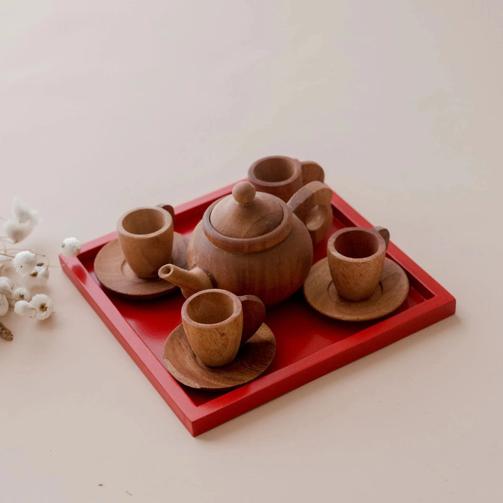 Japanese Wooden Tea Set - QToys | Wooden Toy NZ