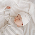 Basics ribbed knit beanie - Milk and mist stripe