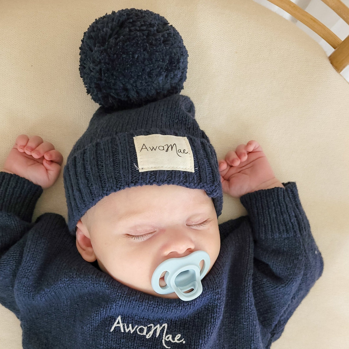 Textured cotton Beanie - Midnight - The Better Kiwi Co