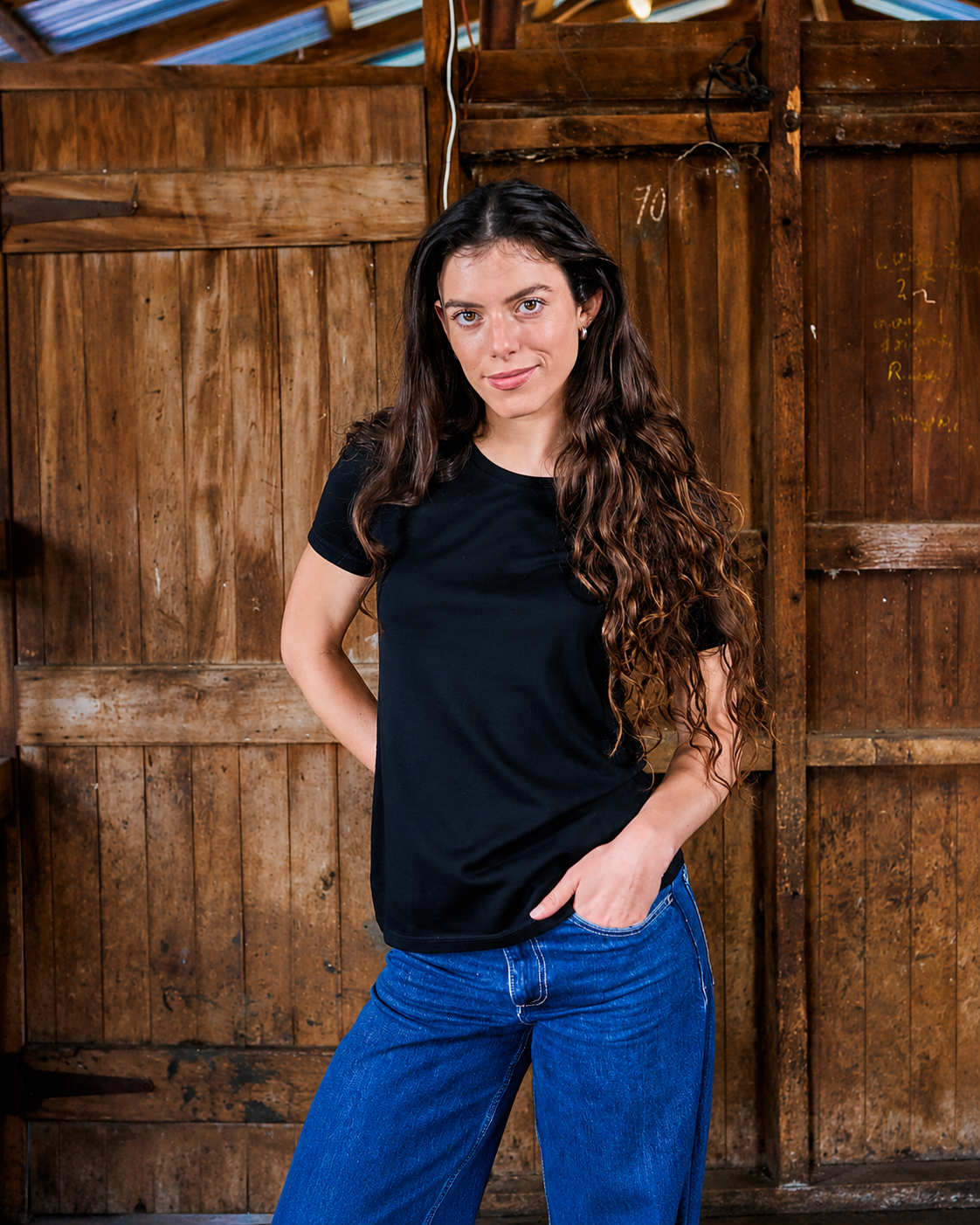 Women's Crew T-Shirt - 100% Merino Wool, Black