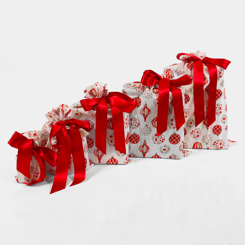 Christmas Baubles (Reusable Gift Bag Set)