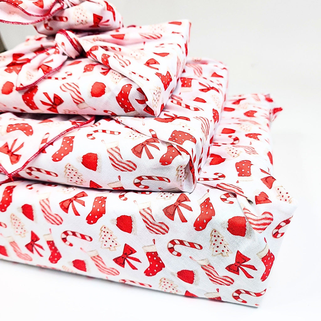 Christmas Cookies and Candy - 4 Furoshiki Gift Wraps