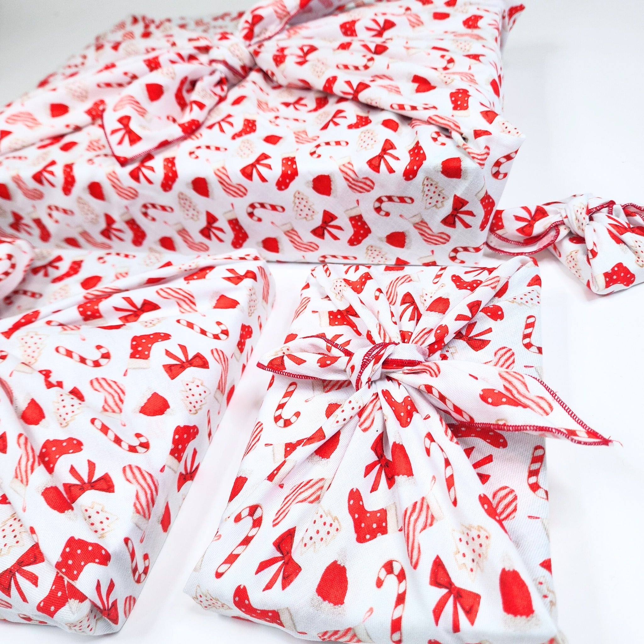 Christmas Cookies and Candy - 4 Furoshiki Gift Wraps