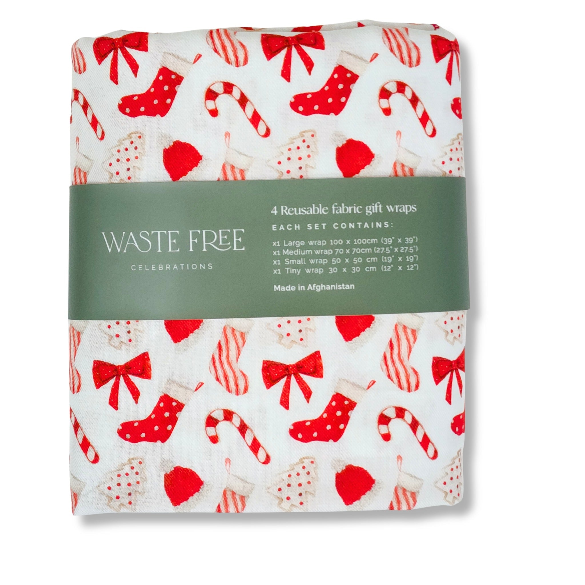 Christmas Cookies and Candy - 4 Furoshiki Gift Wraps