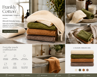 Frankly Cotton Ultra Soft Microfiber Towels 30 x 30cm