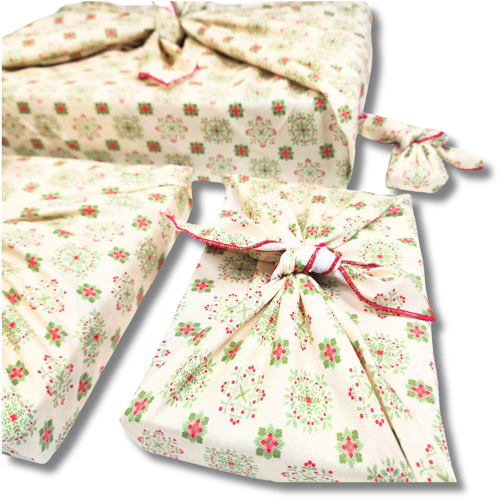 Folk Blomsterkunst - 4 Furoshiki Gift Wraps