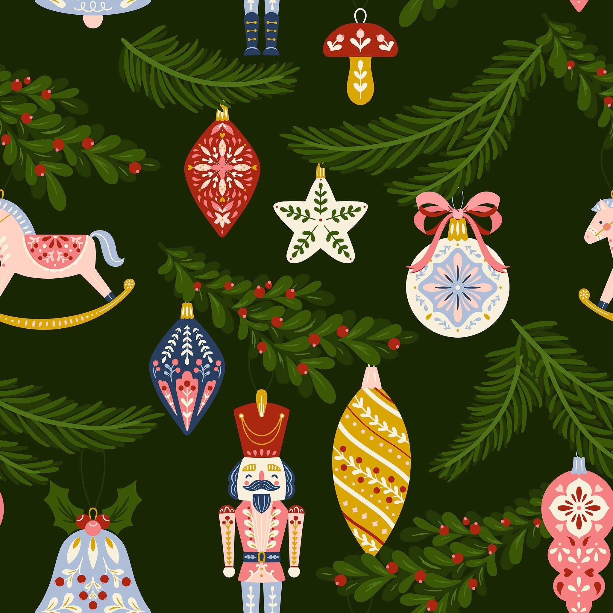 Folk Julepynt (Reusable Gift Bag Set)