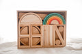 Hollow Wooden Blocks and Rainbow 40 pc Set - QToys | Wooden Toy NZ