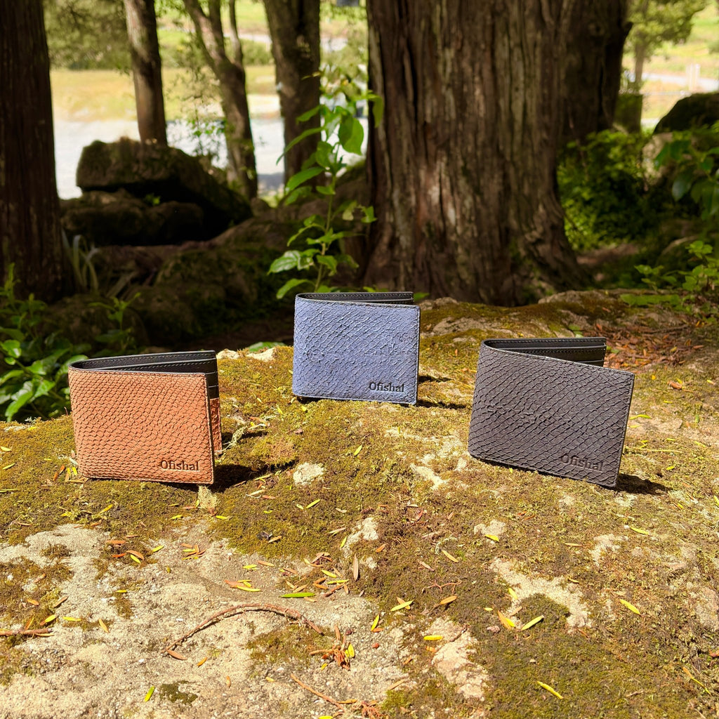 Fish Leather Bifold Wallet - The Better Kiwi Co
