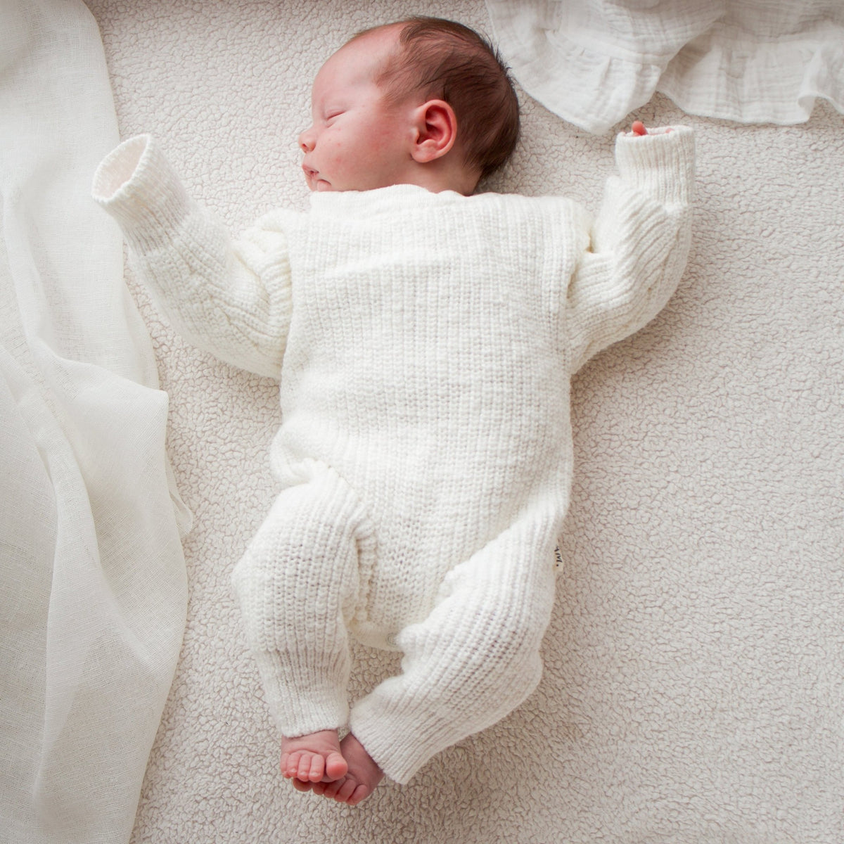 Classic chunky knit romper - Snow - The Better Kiwi Co