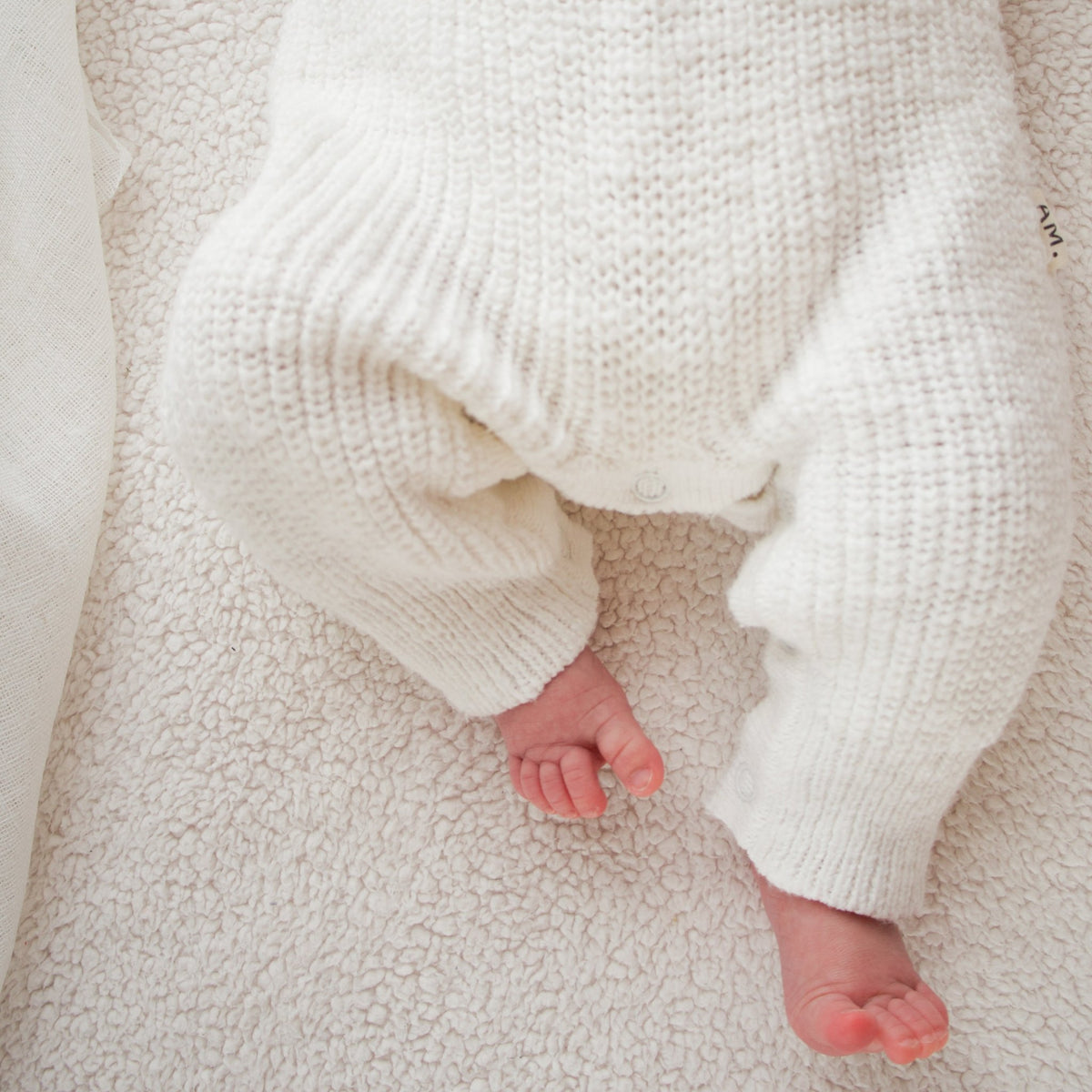 Classic chunky knit romper - Snow - The Better Kiwi Co