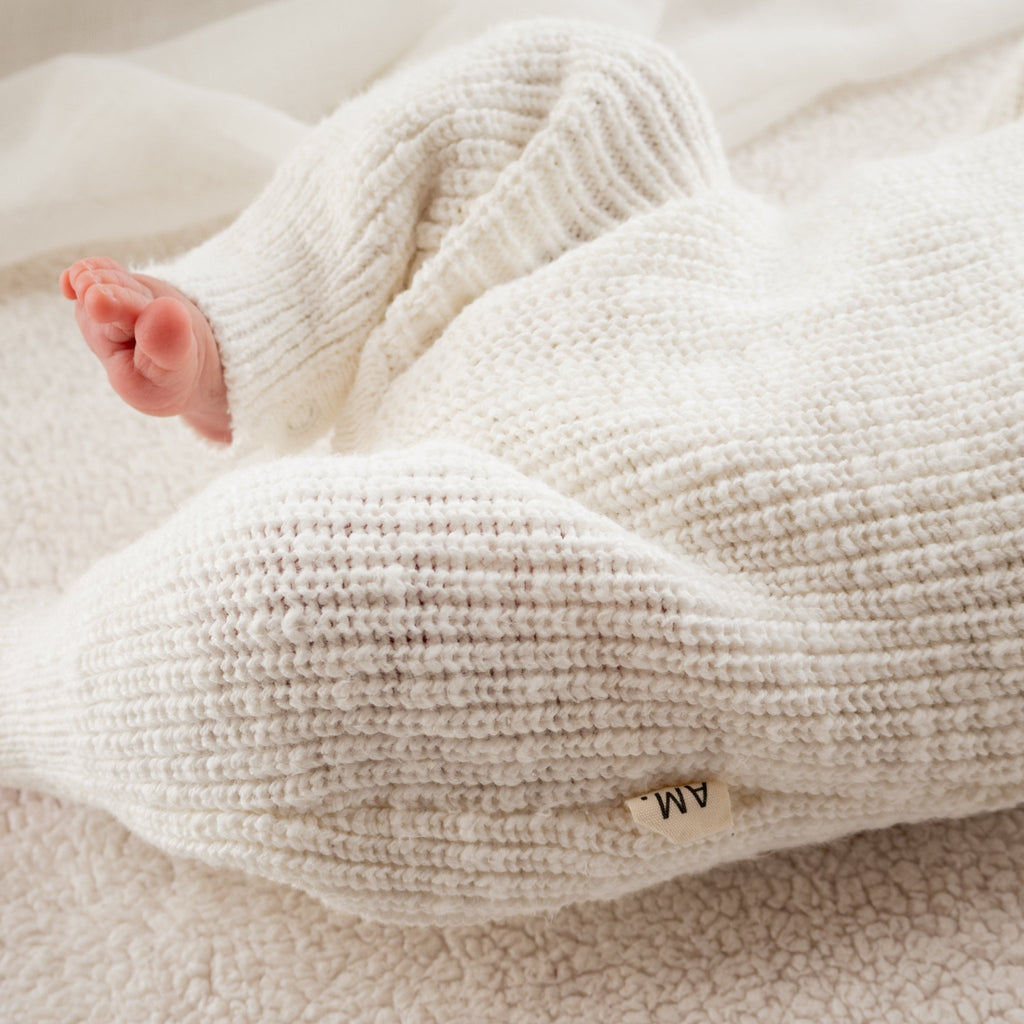 Classic chunky knit romper - Snow - The Better Kiwi Co