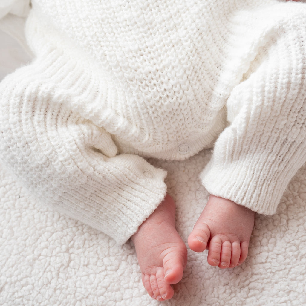 Classic chunky knit romper - Snow - The Better Kiwi Co