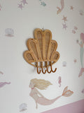 Rattan clam wall hook