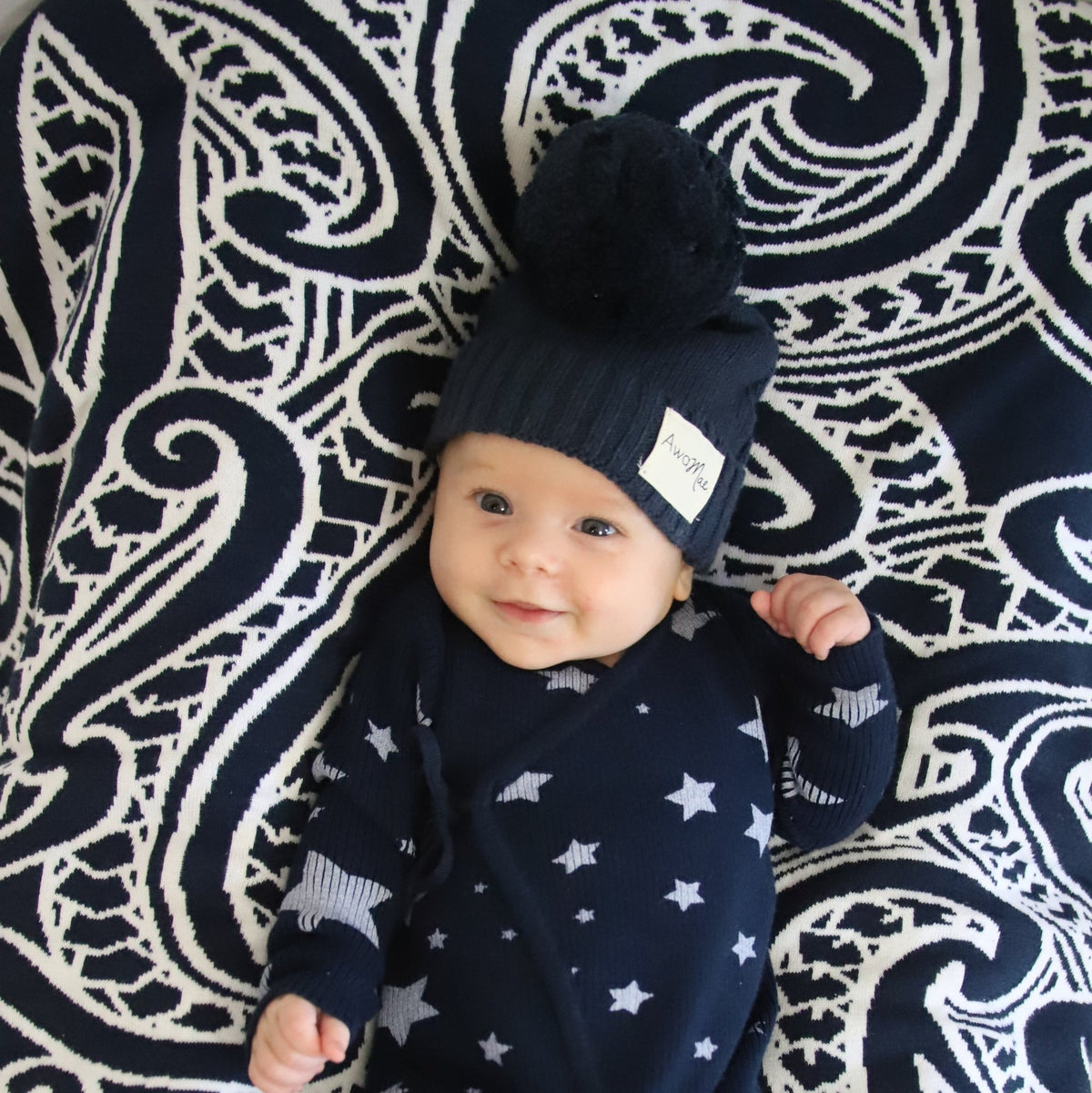 Textured cotton Beanie - Midnight - The Better Kiwi Co
