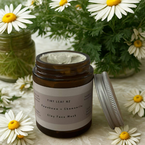Kawakawa + Chamomile Clay Face Mask – Tiny Leaf NZ Natural Skincare, 100 ml