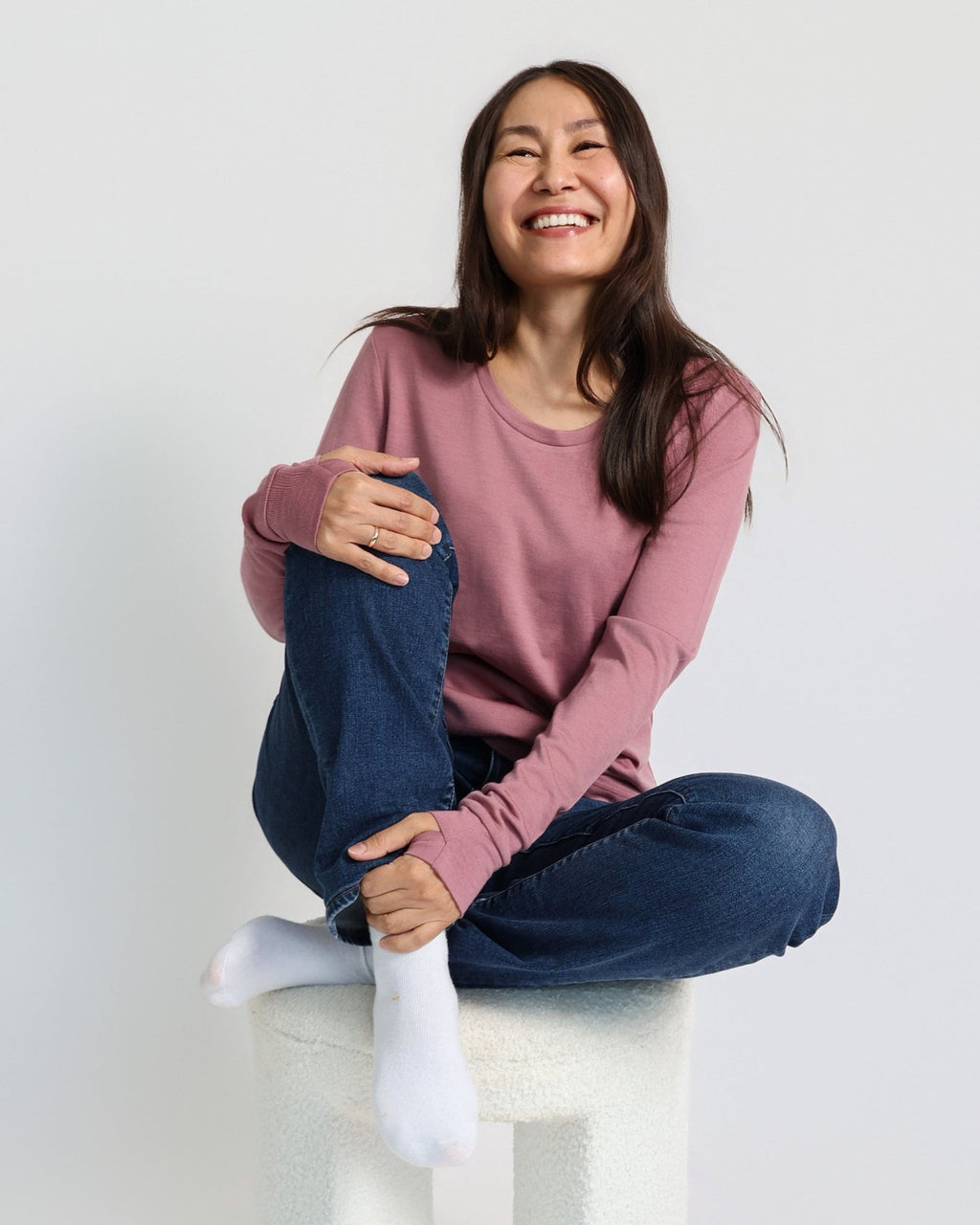 Women's Standard Long Sleeve - 100% Merino Wool, Rose - The Better Kiwi Co