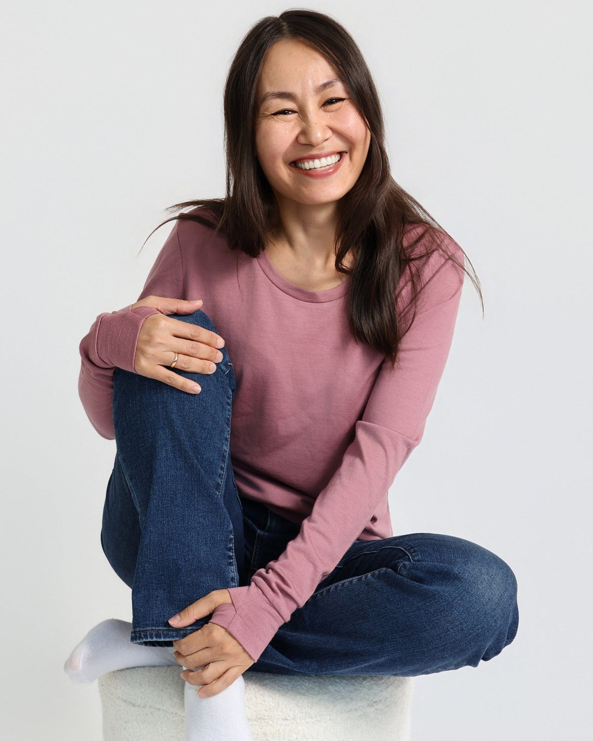 Women's Standard Long Sleeve - 100% Merino Wool, Rose - The Better Kiwi Co