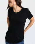 Women's Crew T-Shirt - 100% Merino Wool, Black