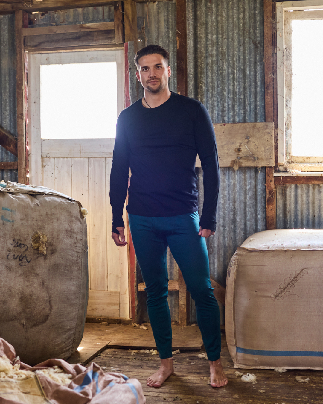 Men's Base Pant - 100% Merino Wool, Pine Green