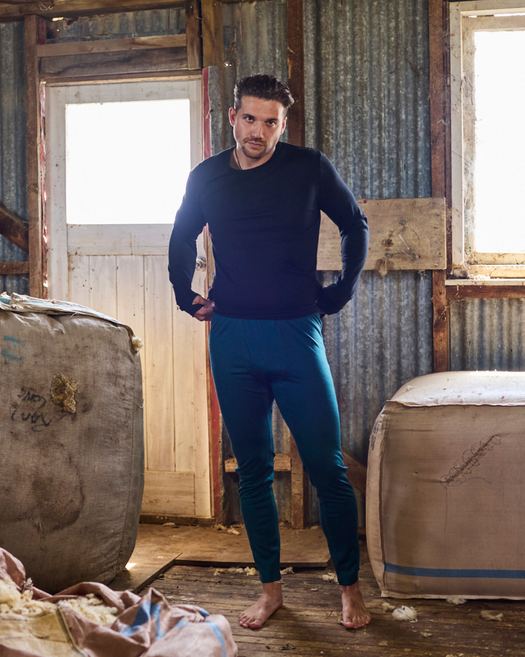 Men's Base Pant - 100% Merino Wool, Pine Green