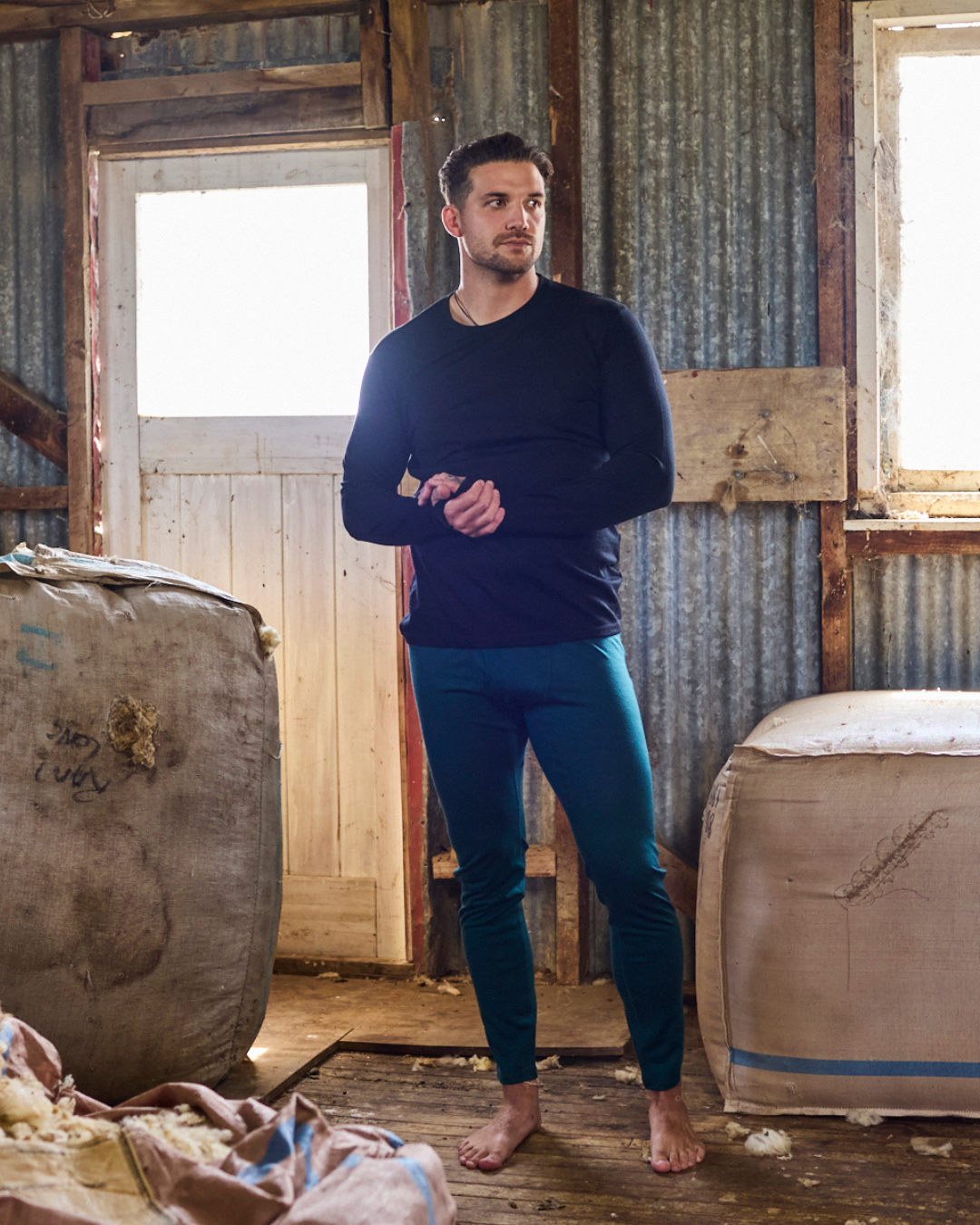 Men's Base Pant - 100% Merino Wool, Pine Green
