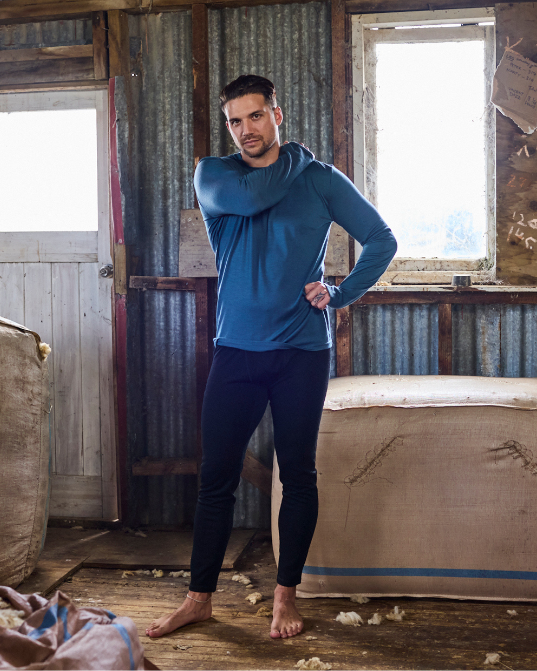 Men's Base Pant - 100% Merino Wool, Black