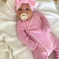 Basics ribbed knit onesie- Cherry Blossom - The Better Kiwi Co