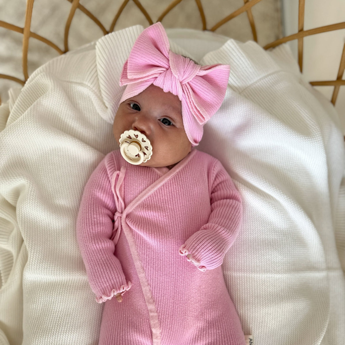 Basics ribbed knit onesie- Cherry Blossom - The Better Kiwi Co