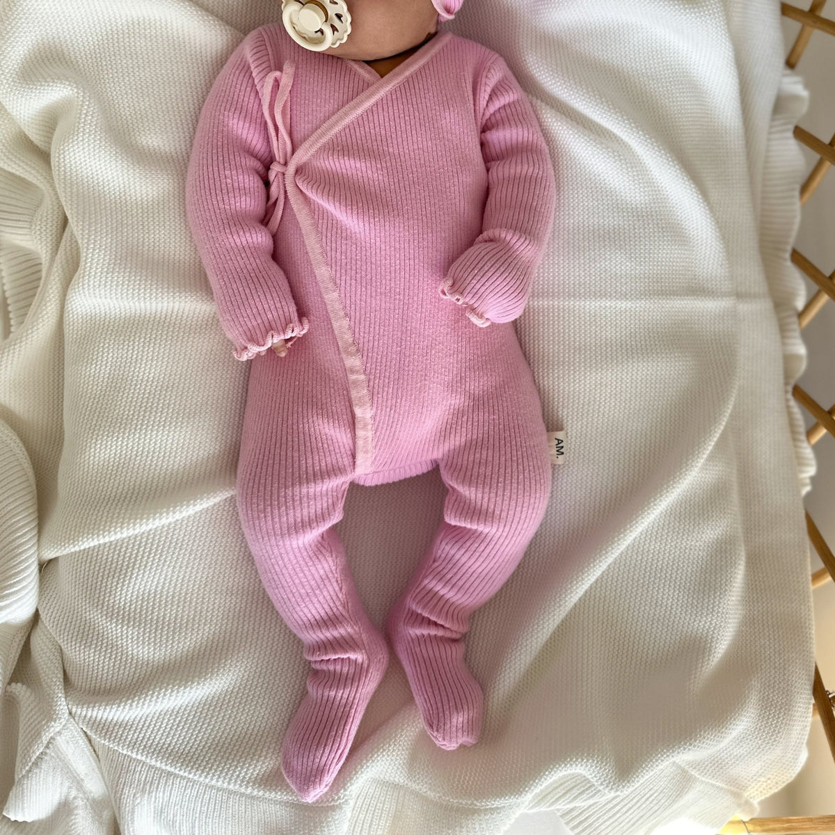 Basics ribbed knit onesie- Cherry Blossom - The Better Kiwi Co