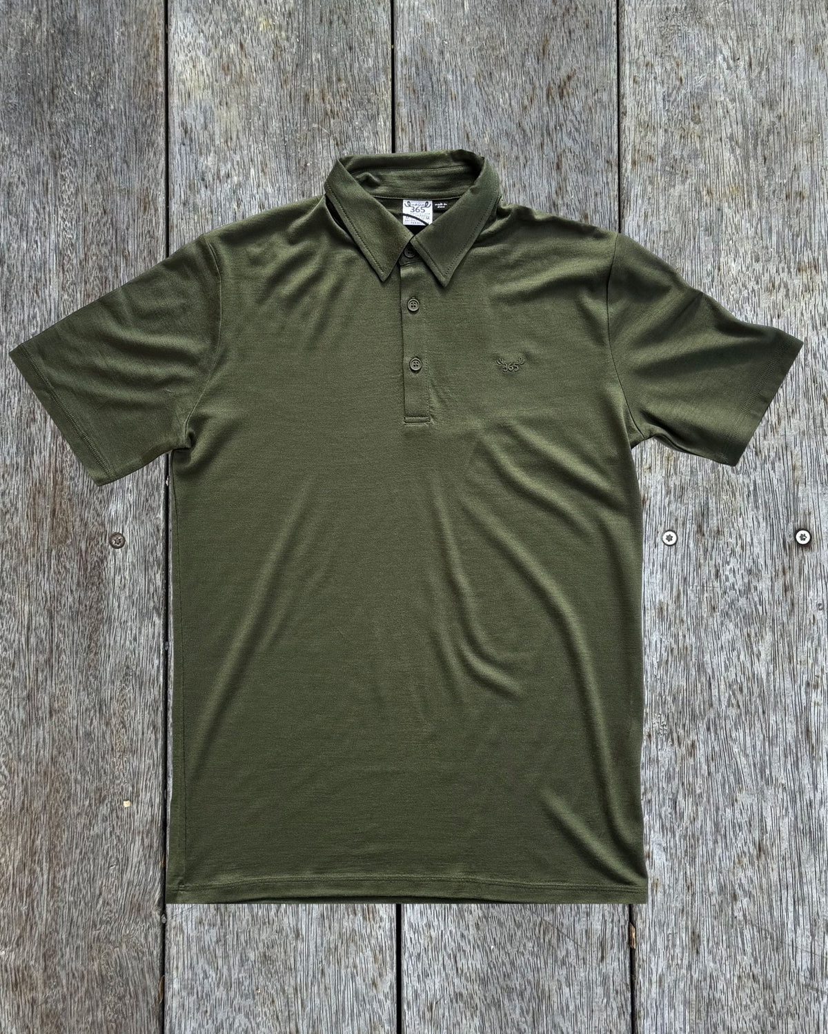 Men's Polo - 100% Merino Wool, Khaki Green - The Better Kiwi Co