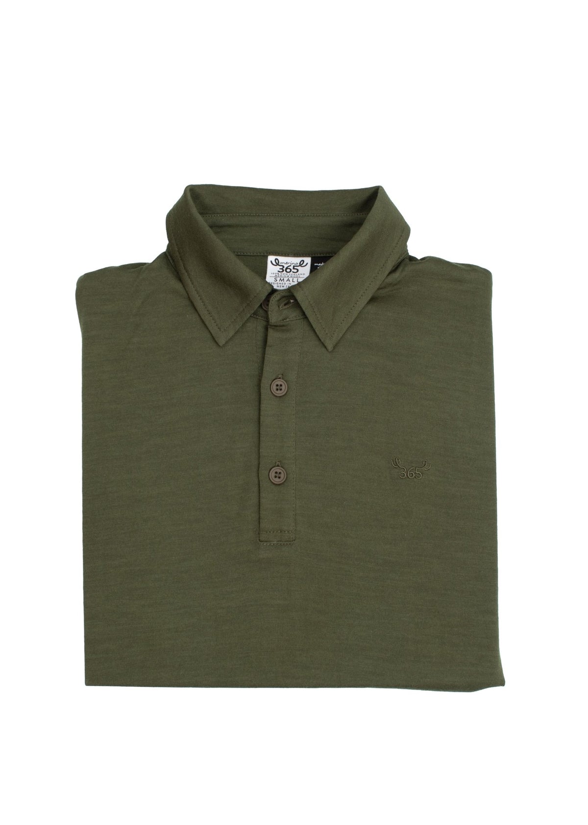 Men's Polo - 100% Merino Wool, Khaki Green - The Better Kiwi Co