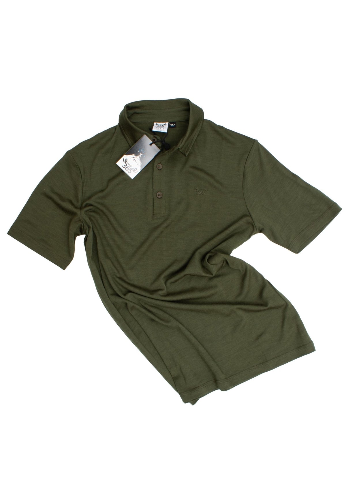 Men's Polo - 100% Merino Wool, Khaki Green - The Better Kiwi Co