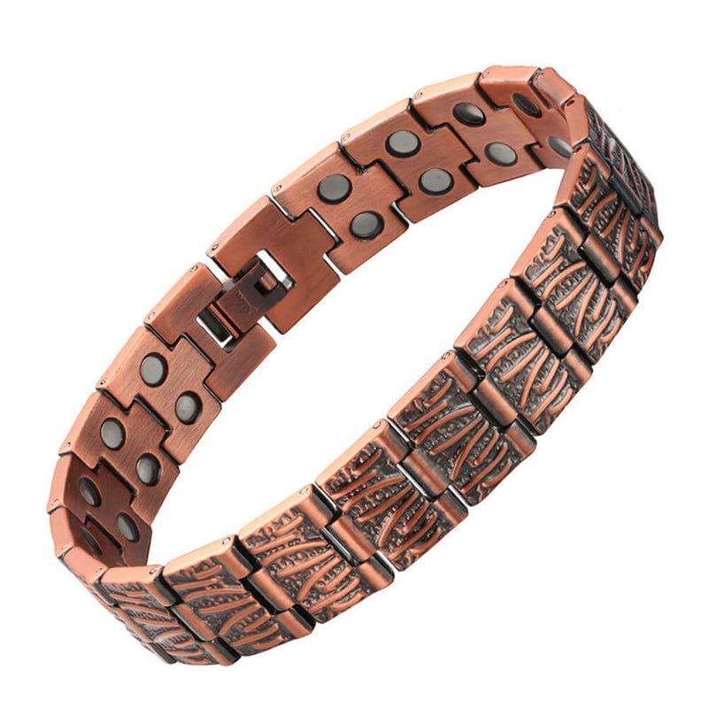 Vintage Red Copper Double Row Magnetic Bracelet - The Better Kiwi Co