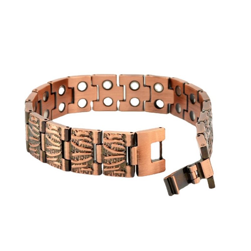 Vintage Red Copper Double Row Magnetic Bracelet - The Better Kiwi Co