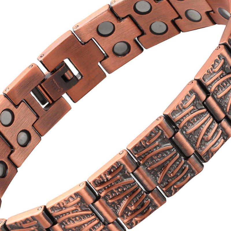 Vintage Red Copper Double Row Magnetic Bracelet - The Better Kiwi Co