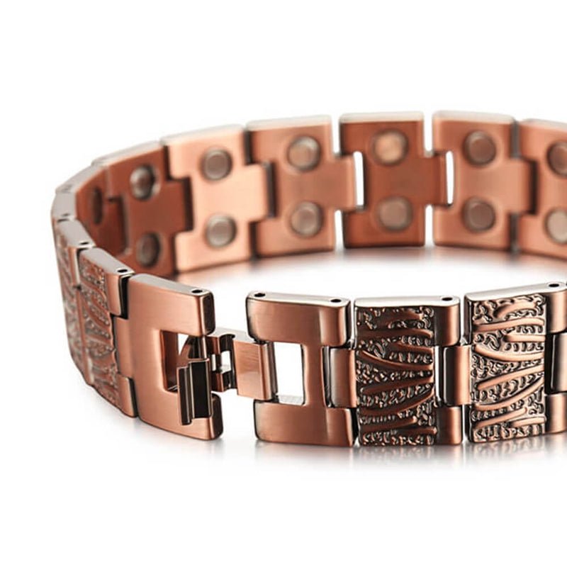 Vintage Red Copper Double Row Magnetic Bracelet - The Better Kiwi Co