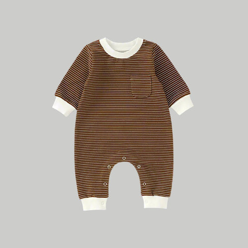 Striped Bodysuit - Brown - The Better Kiwi Co
