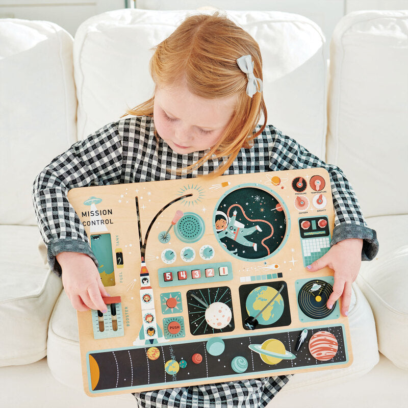 Wooden Space Station STEM Busy Board - Tender Leaf Toys