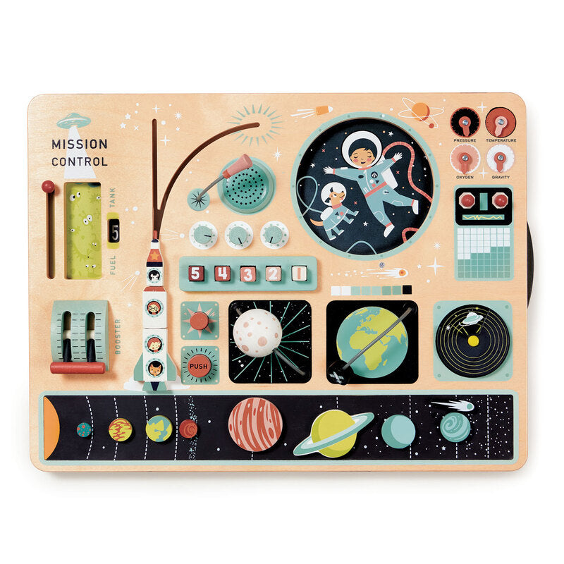 Wooden Space Station STEM Busy Board - Tender Leaf Toys