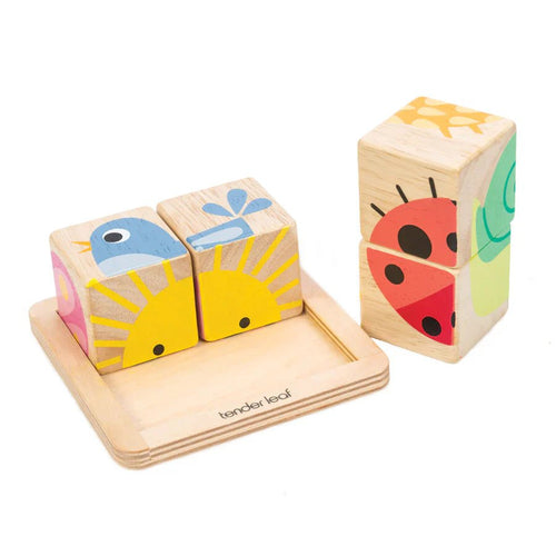Baby Blocks 6-in-1 Wooden Puzzle - Tender Leaf Toys | Wooden Toy NZ - The Better Kiwi Co