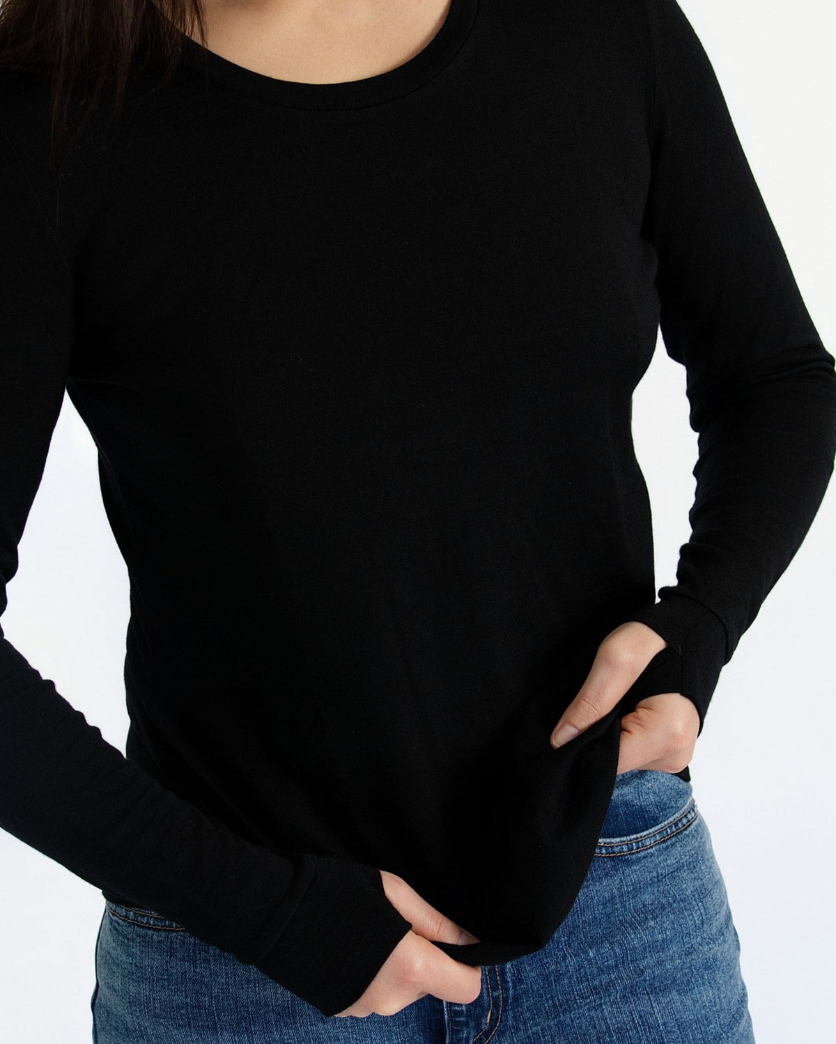 Women's Standard Long Sleeve - 100% Merino Wool, Black - The Better Kiwi Co