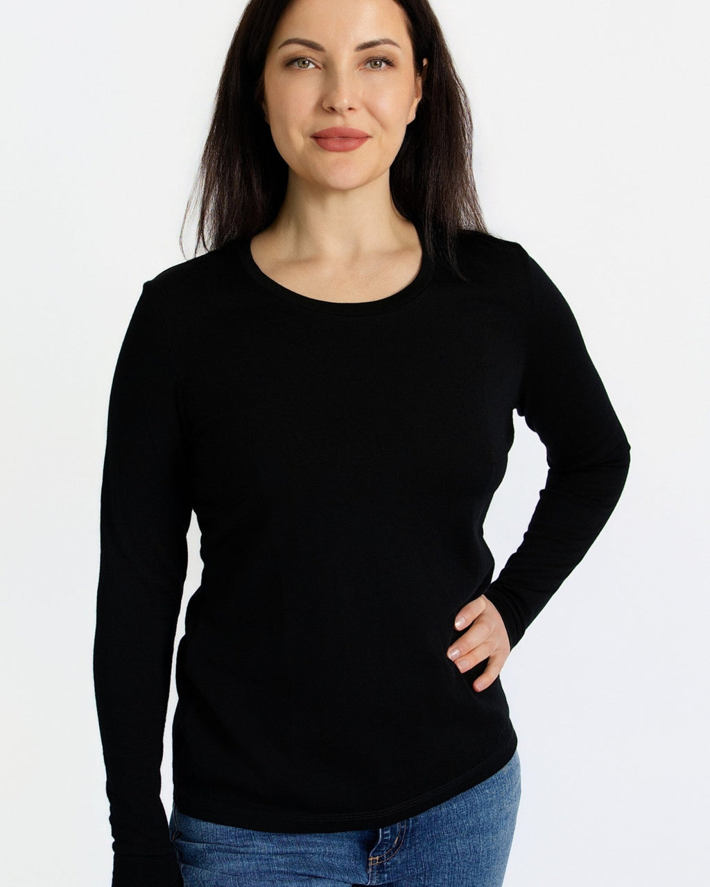 Women's Standard Long Sleeve - 100% Merino Wool, Black - The Better Kiwi Co