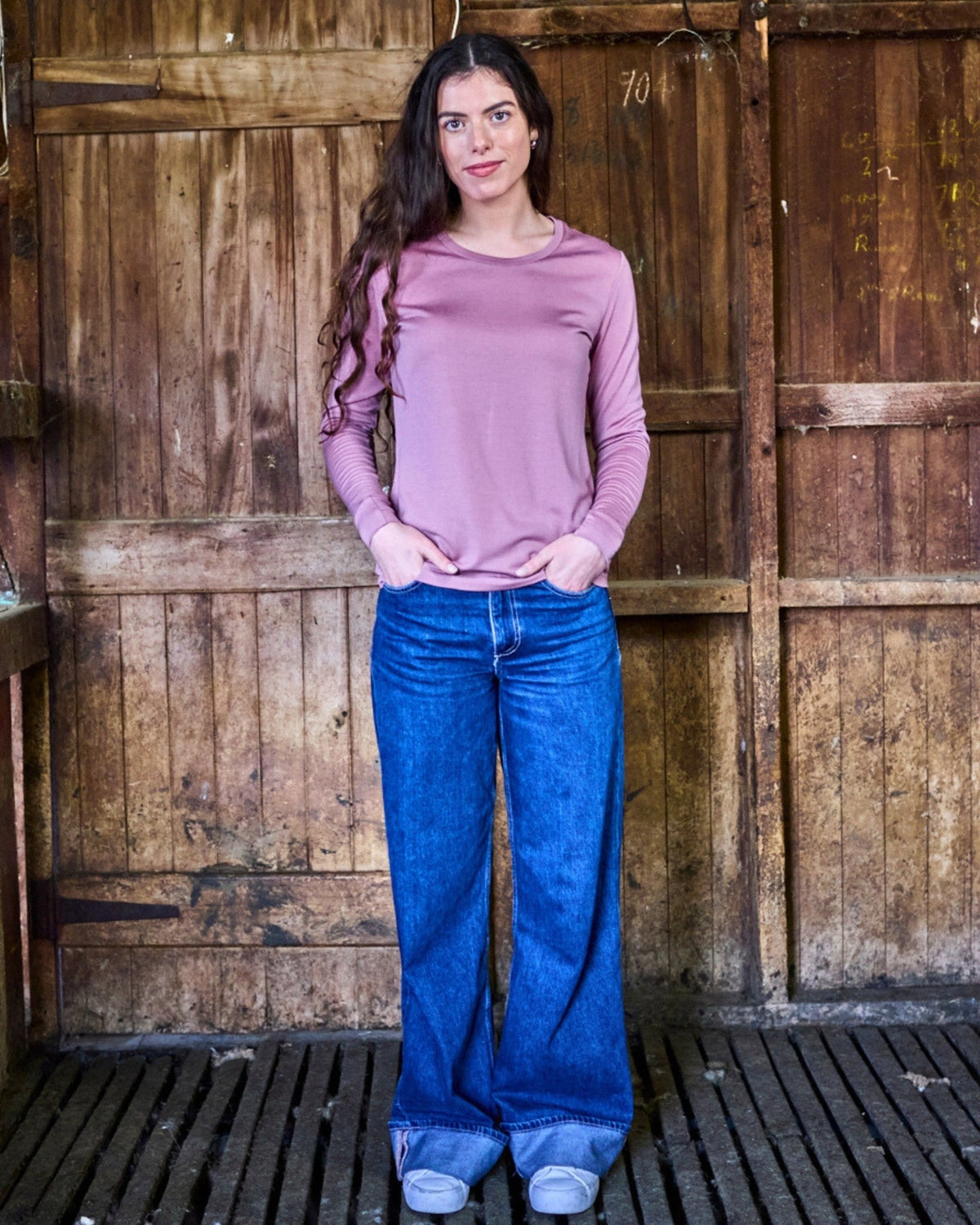 Women's Standard Long Sleeve - 100% Merino Wool, Rose - The Better Kiwi Co