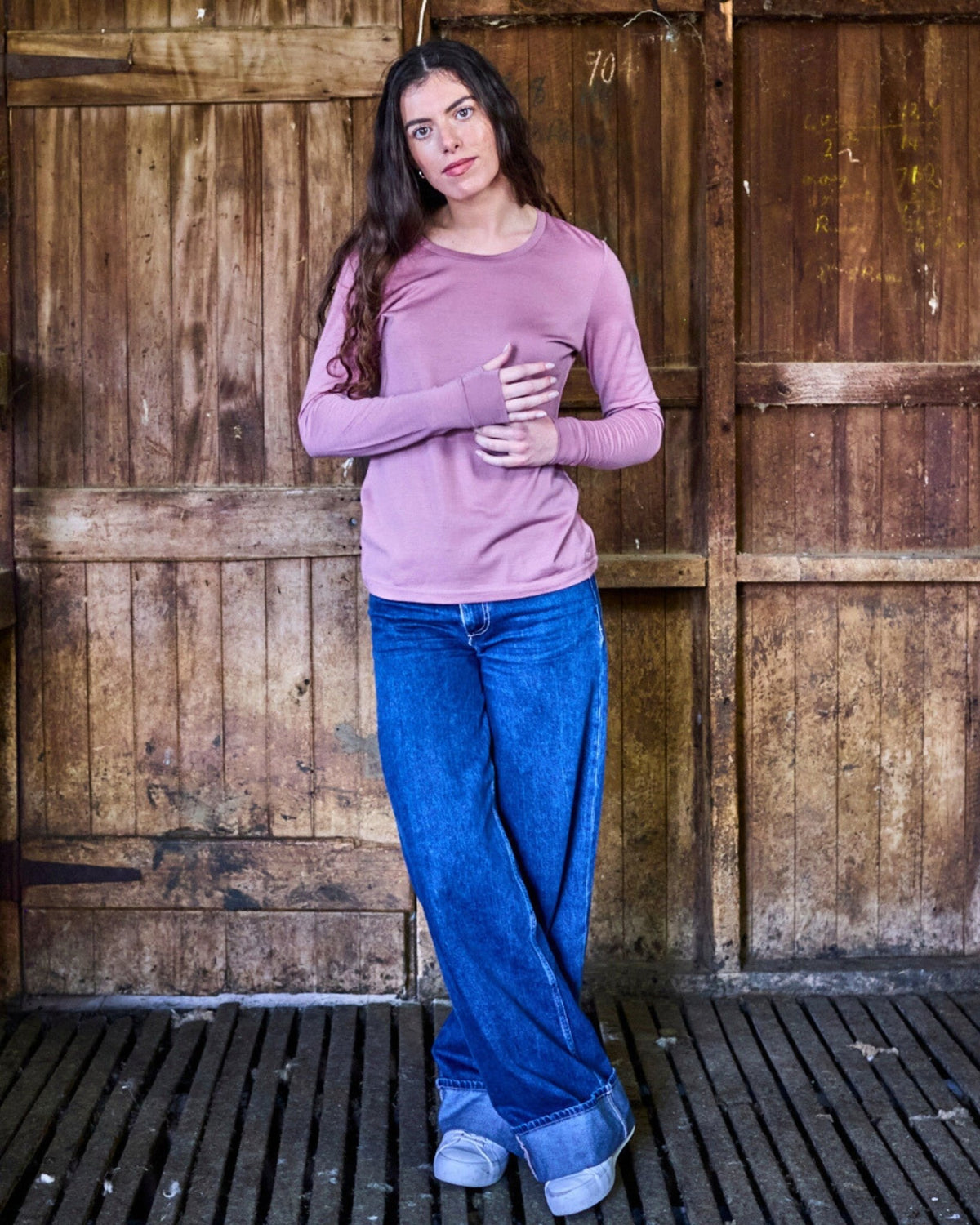 Women's Standard Long Sleeve - 100% Merino Wool, Rose - The Better Kiwi Co