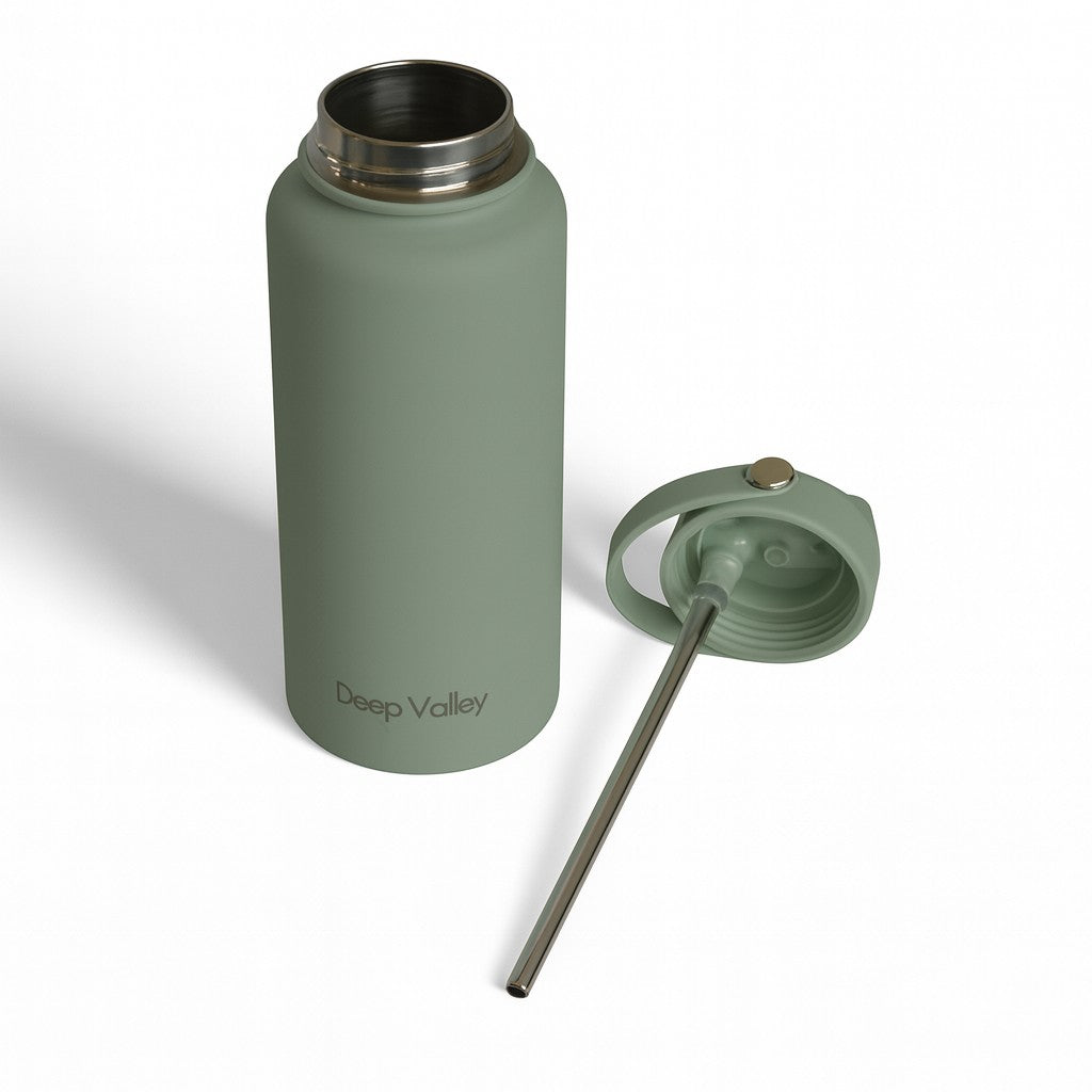 Bundle: Pea Green 1L Insulated Bottle + Black DayTrip Mini Bag