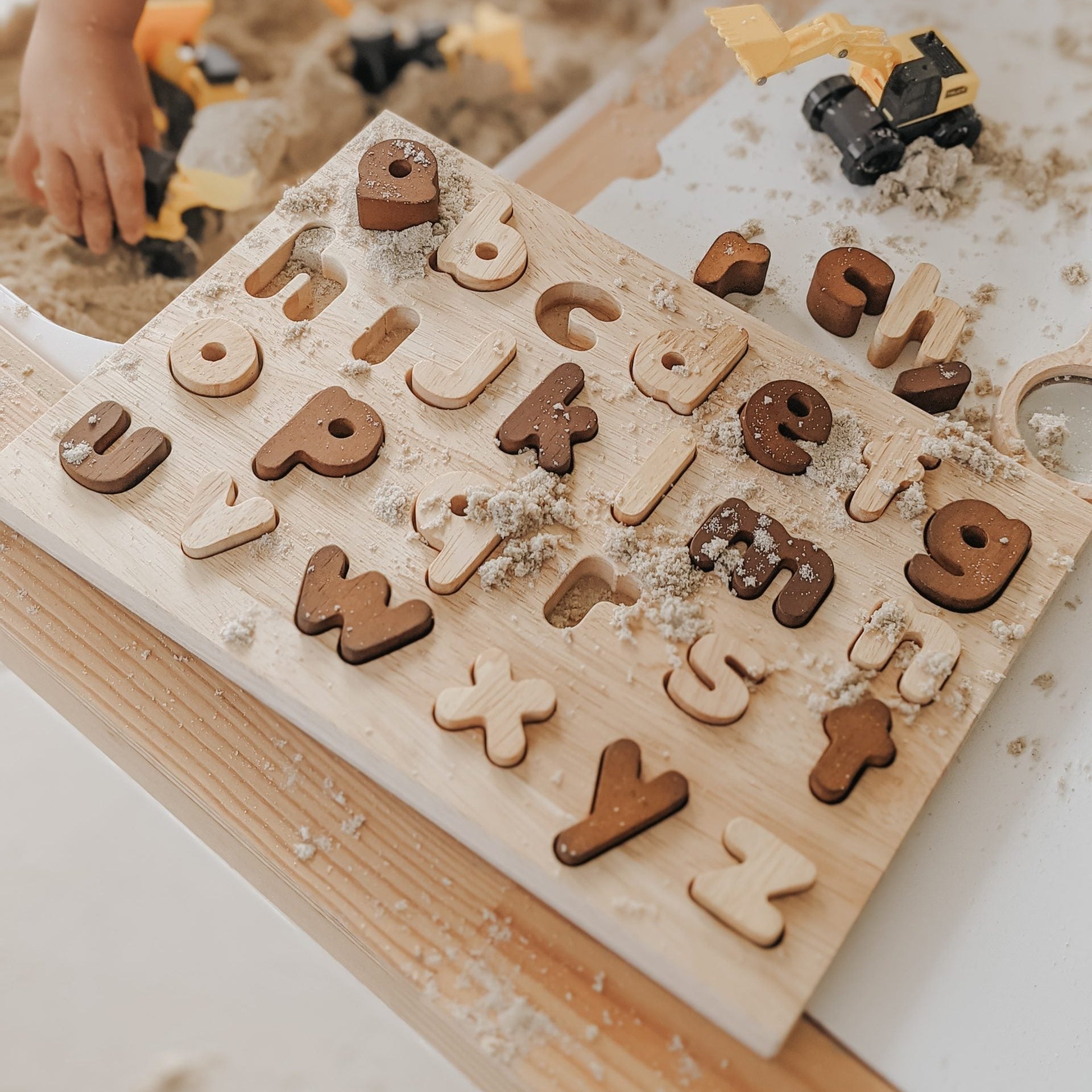 Natural Wooden Lowercase Alphabet Puzzle – QToys