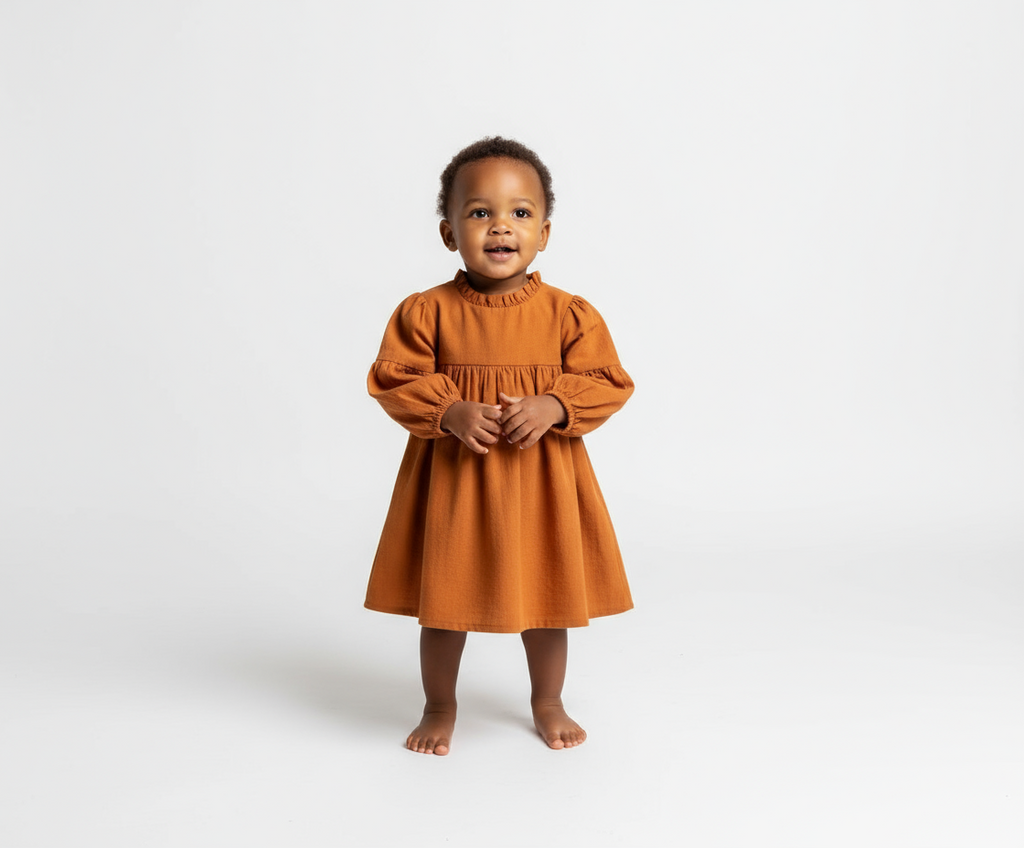 Balloon Sleeve Dress - Mustard